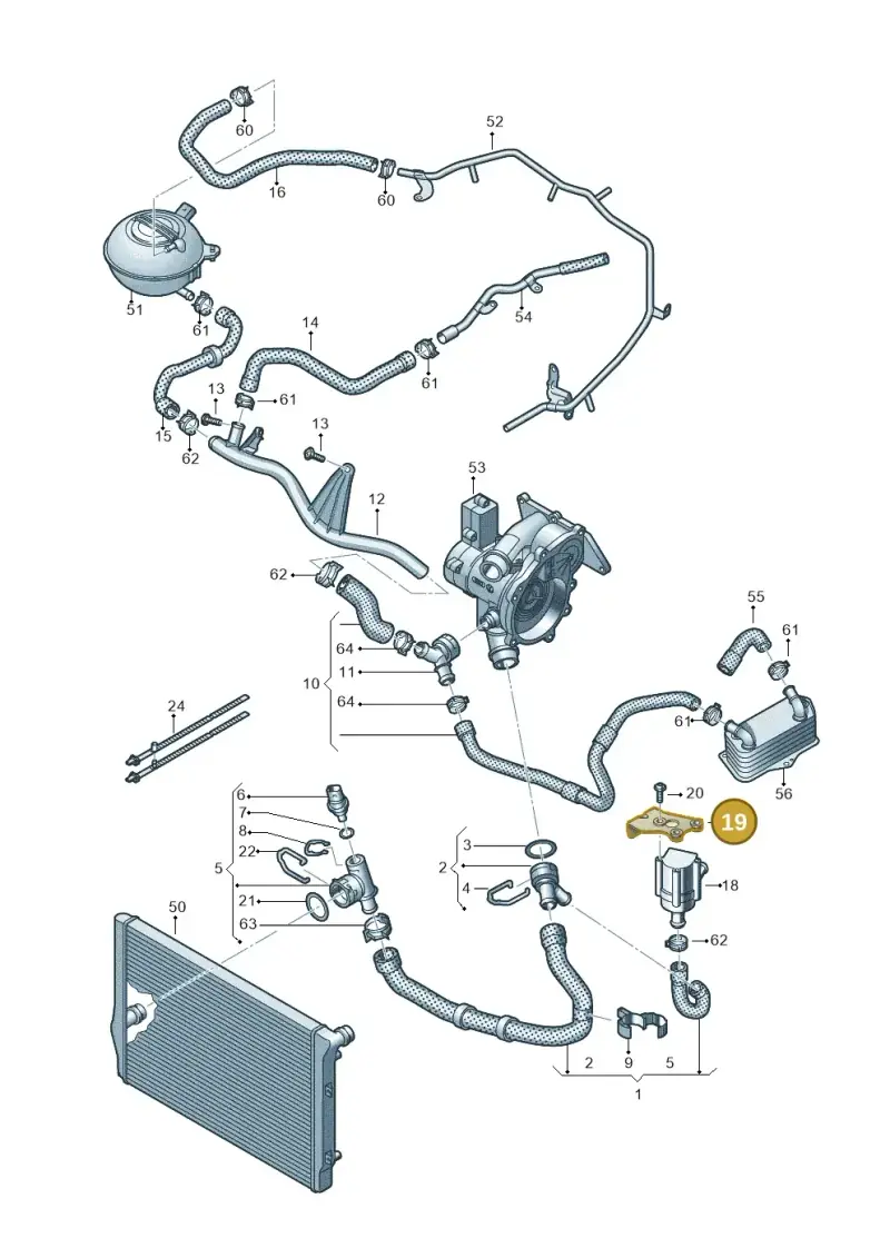 5Q0121093BE — Audi TTS Coupe 2.0 (2014-2023) diagram 850121330, position 19