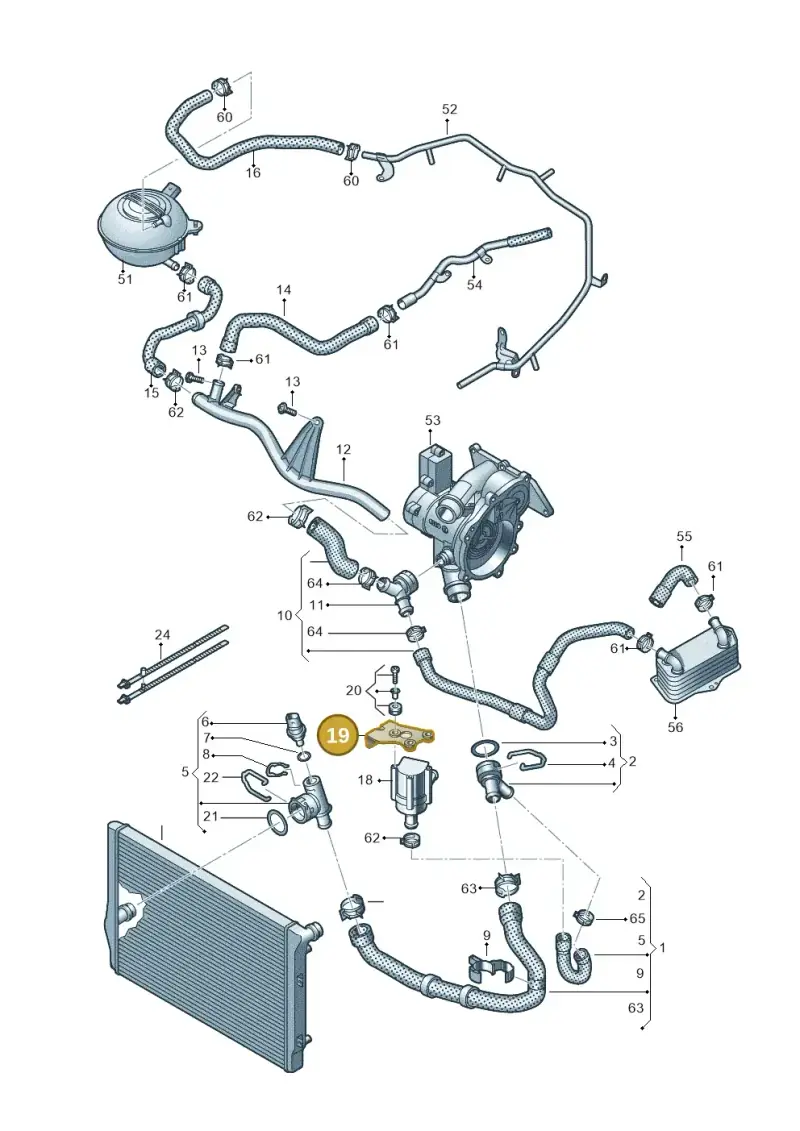 5Q0121093BE — Audi A3 Sportback (2016-2020) diagram 890121090, position 19