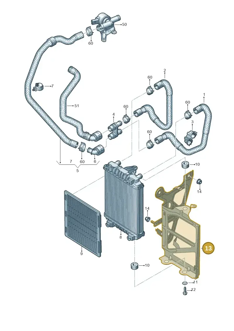 5Q0121093BF — Audi A3 Sportback (2016-2020) diagram 745121510, position 13