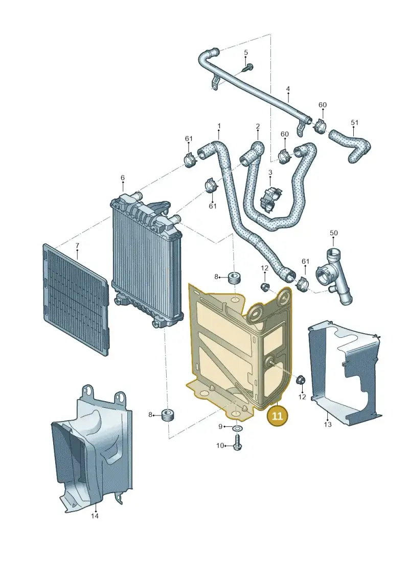 5Q0121093DG — Audi TTS Coupe 2.0 (2014-2023) diagram 850121470, position 11