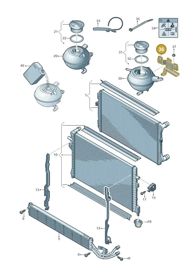 5Q0121093DH — Audi A3 Sportback (2016-2020) diagram 745121650, position 36
