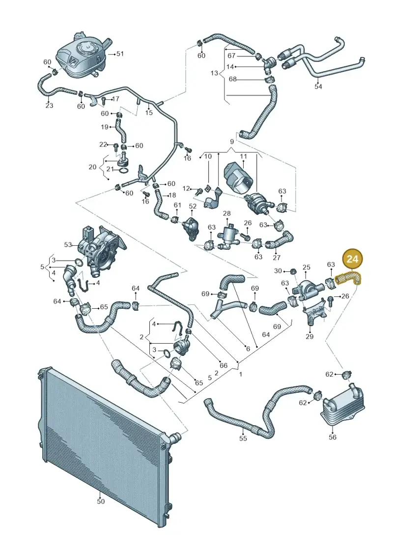 5Q0121096 — Audi A1 sportback 1.0 (2018-) diagram 592121034, position 24
