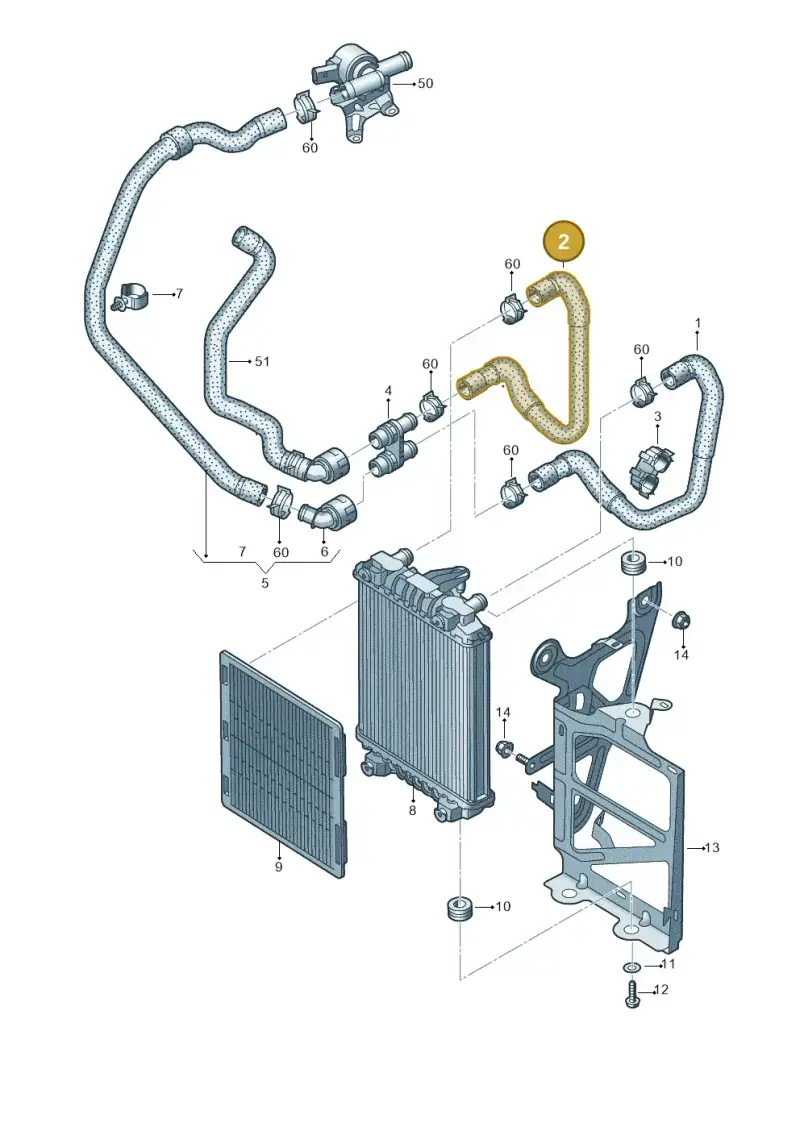 5Q0121101P — Audi A3 Sportback (2016-2020) diagram 745121510, position 2