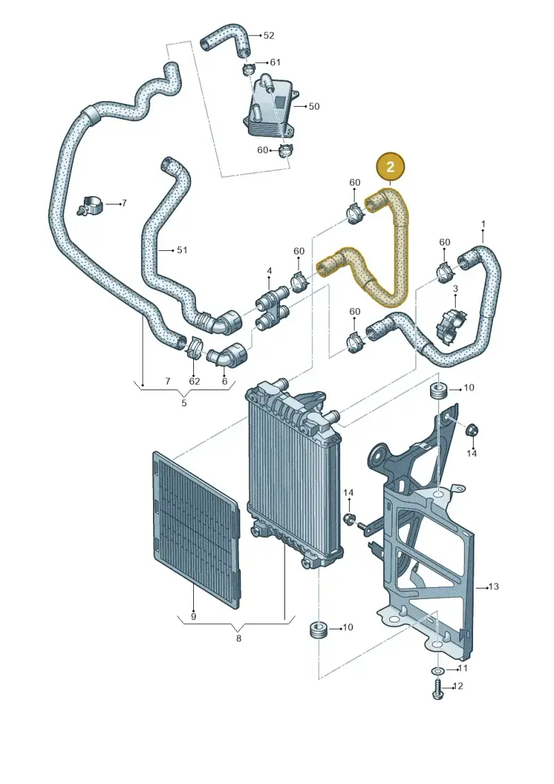 5Q0121101P — Audi A3 Sportback (2016-2020) diagram 890121500, position 2