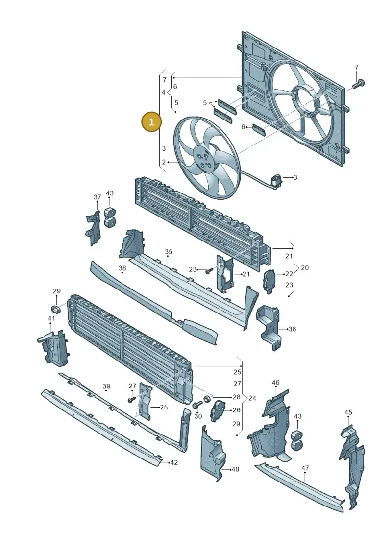 5Q0121203DR — Audi A3 Sportback (2019-2021) diagram 596121970, position 1