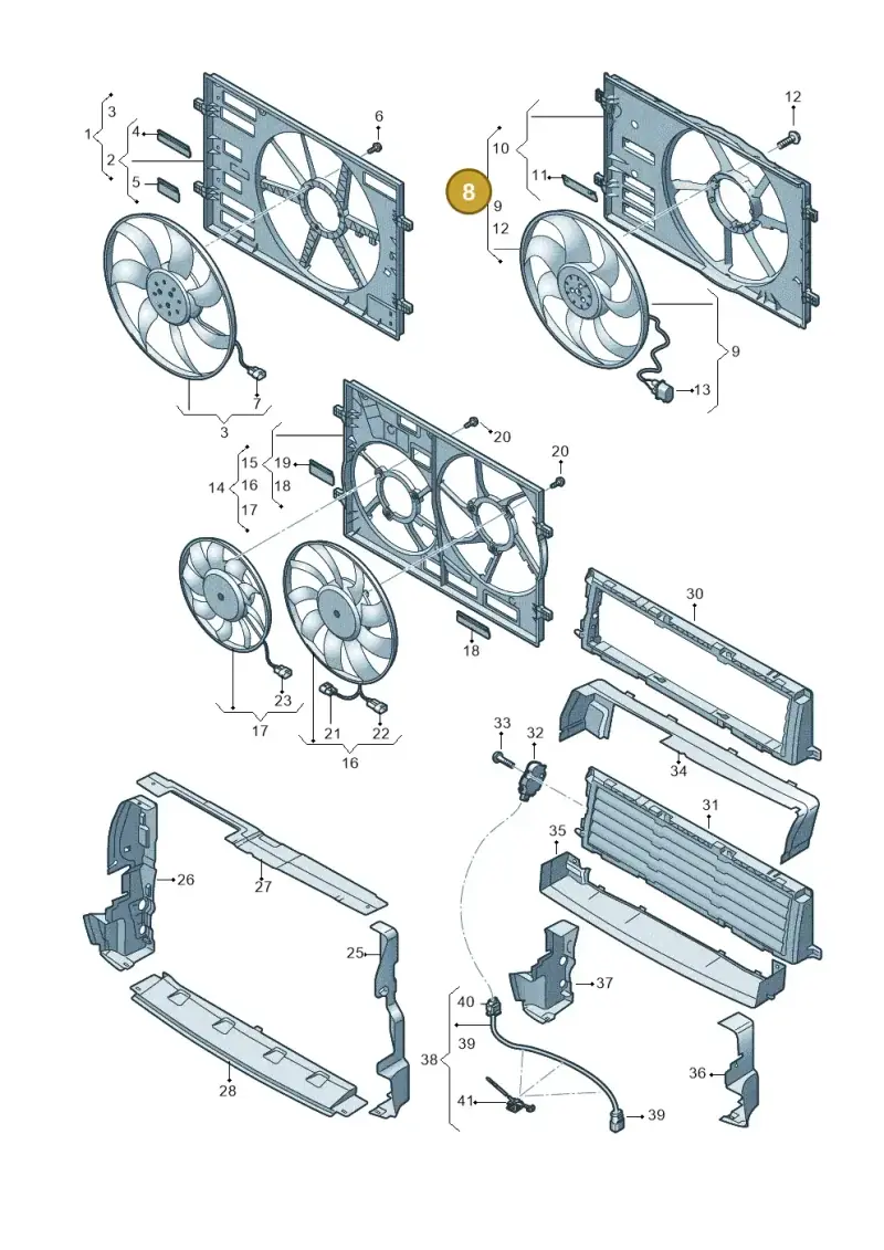 5Q0121203DR — Audi Q3 quattro (2018-2019) diagram 597121920, position 8