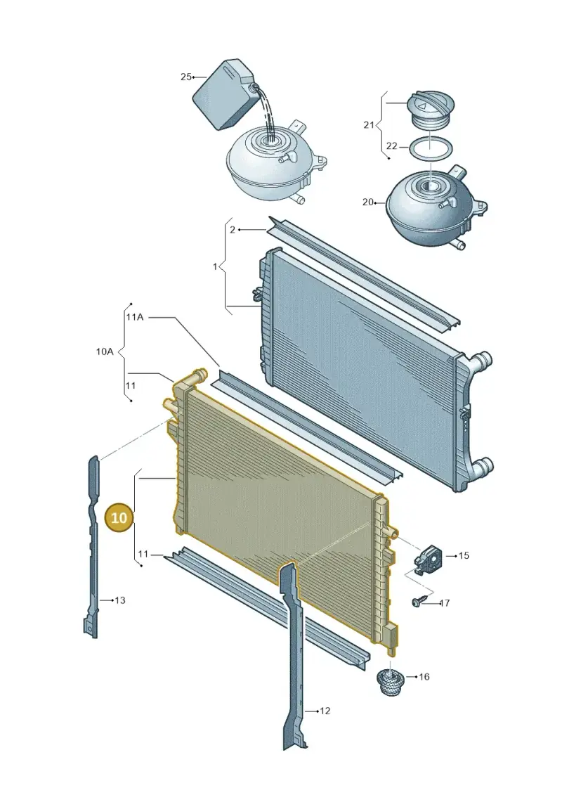 5Q0121251GF — Audi A3 Cabrio (2016-2020) diagram 745121760, position 10