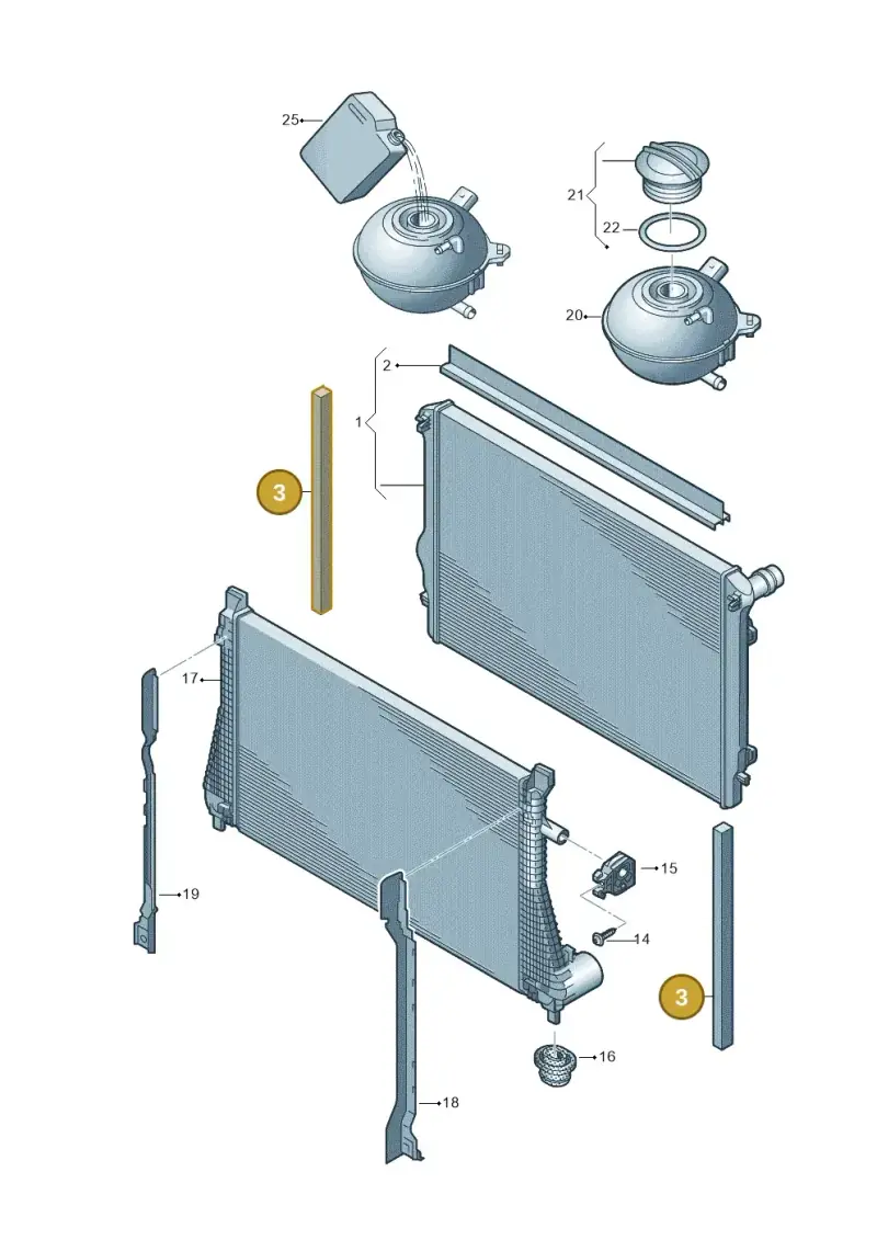5Q0121331E — Audi A3 Cab. 1.4 (2013-2016) diagram 745121730, position 3