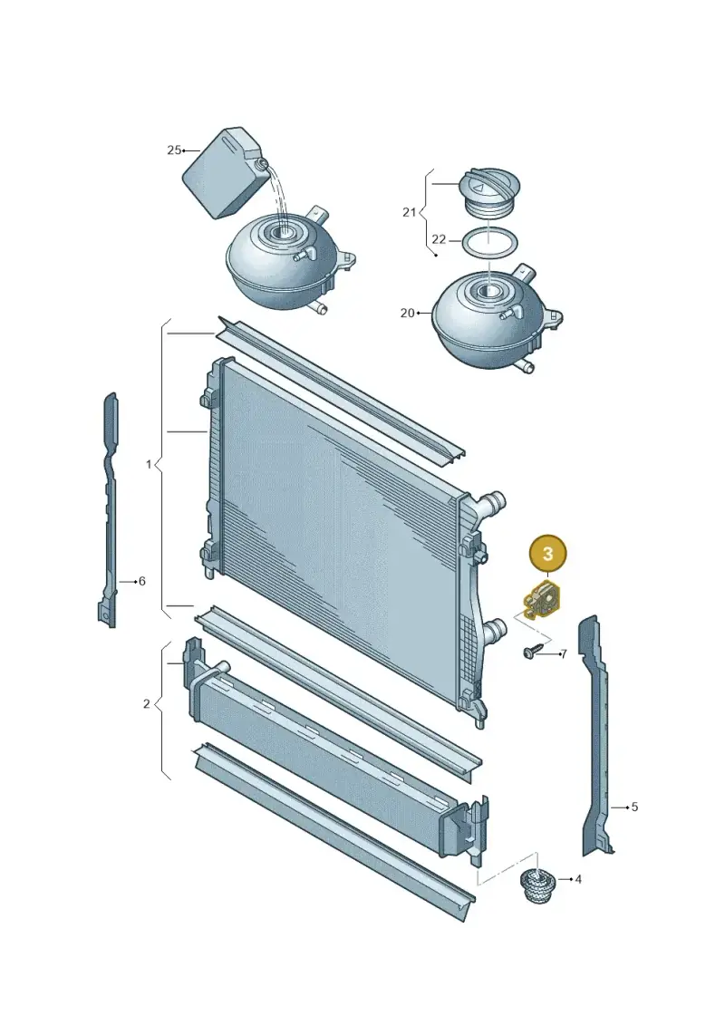 5Q0121367D — Audi A3 Sportback (2016-2020) diagram 745121700, position 3
