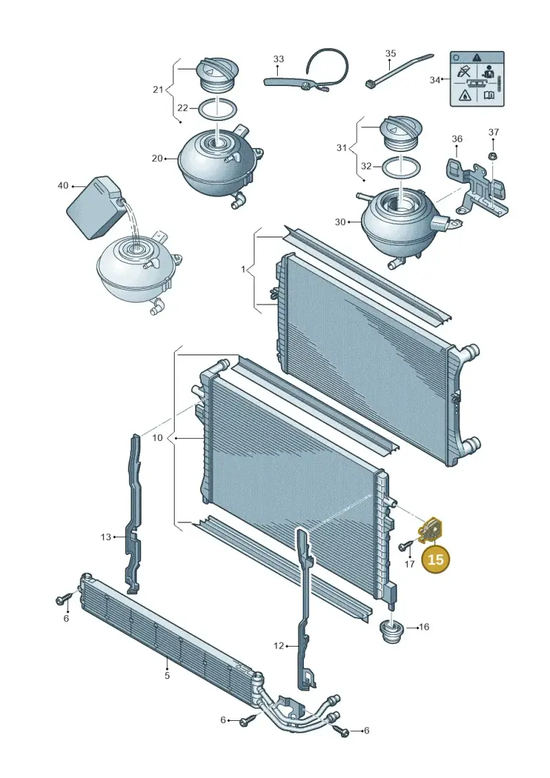 5Q0121367E — Audi A3 Sportback (2016-2020) diagram 745121650, position 15