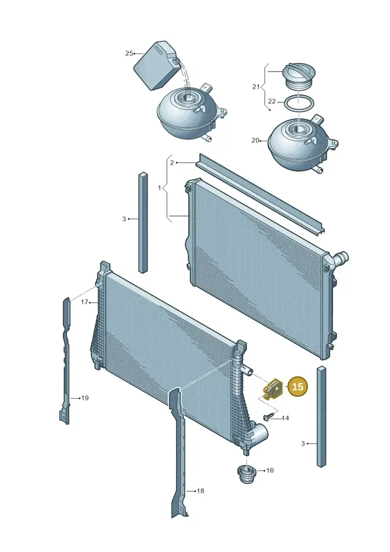 5Q0121367E — Audi A3 Cabrio (2016-2020) diagram 745121730, position 15