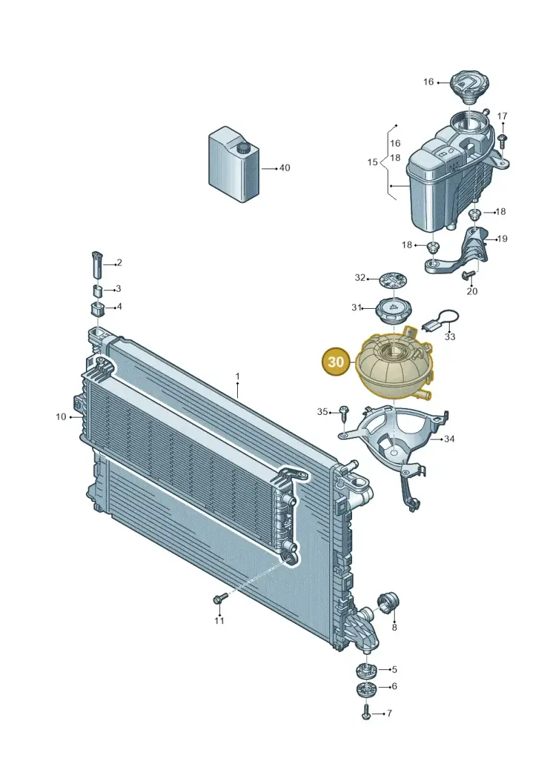 5Q0121407AA — Audi A6 2.0 (2018-) diagram 435121141, position 30