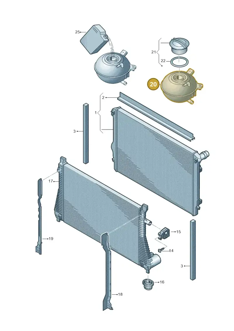 5Q0121407AA — Audi Q3 quattro (2018-2019) diagram 745121730, position 20