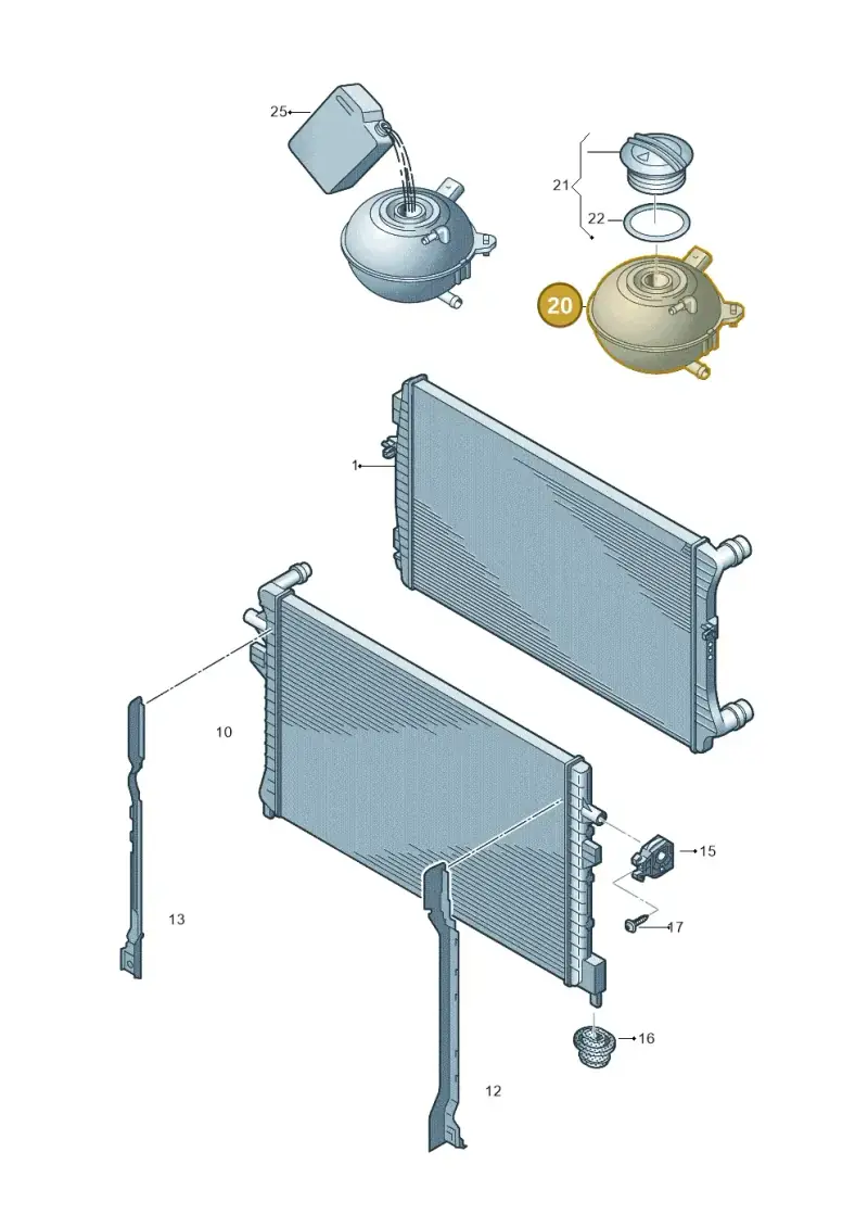 5Q0121407G — Audi Q3 quattro (2018-2019) diagram 597121018, position 20