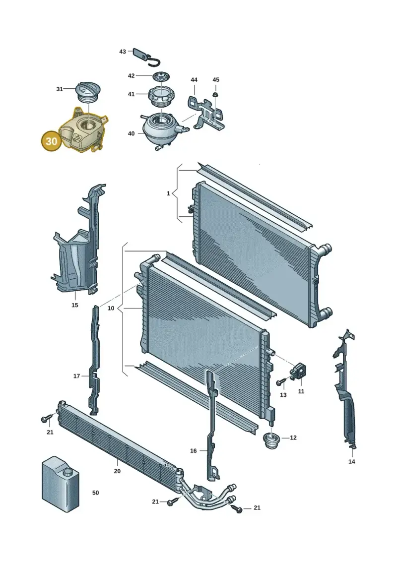 5Q0121407P — Audi Q3 quattro (2018-2019) diagram 596121127, position 30