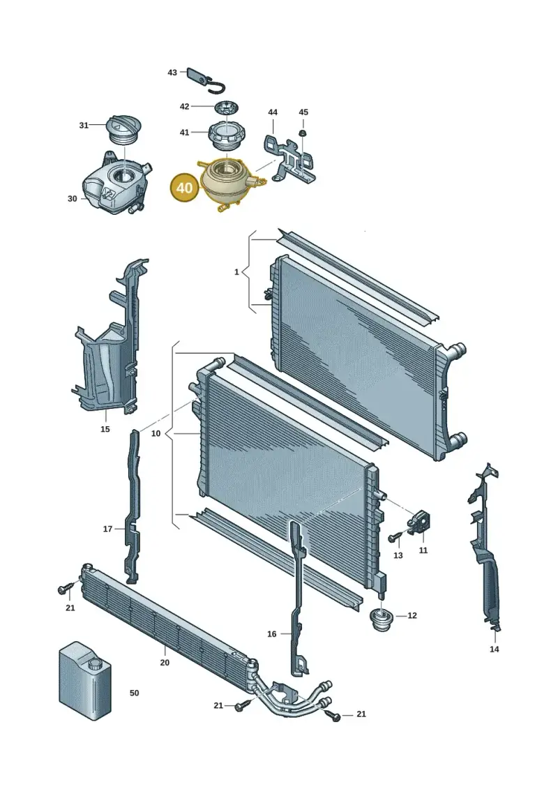 5Q0121407Q — Audi A3 Sportback (2019-2021) diagram 596121127, position 40