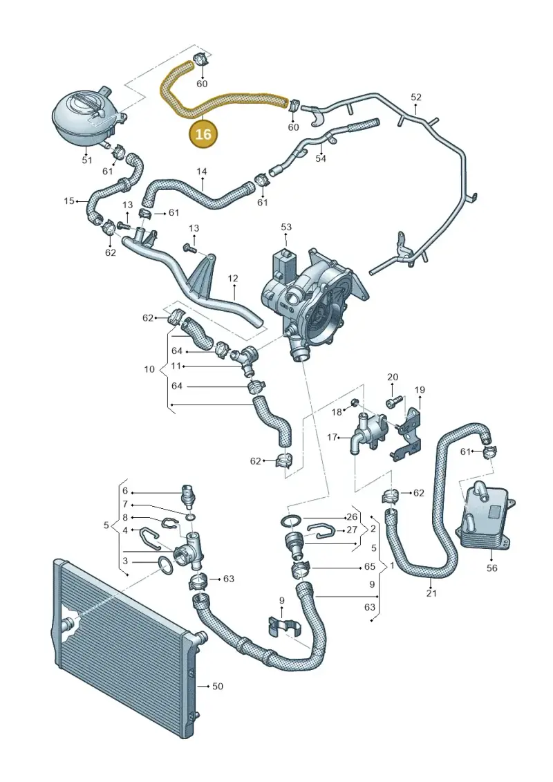 5Q0121447G — Audi Q3 quattro (2018-2019) diagram 884121100, position 16