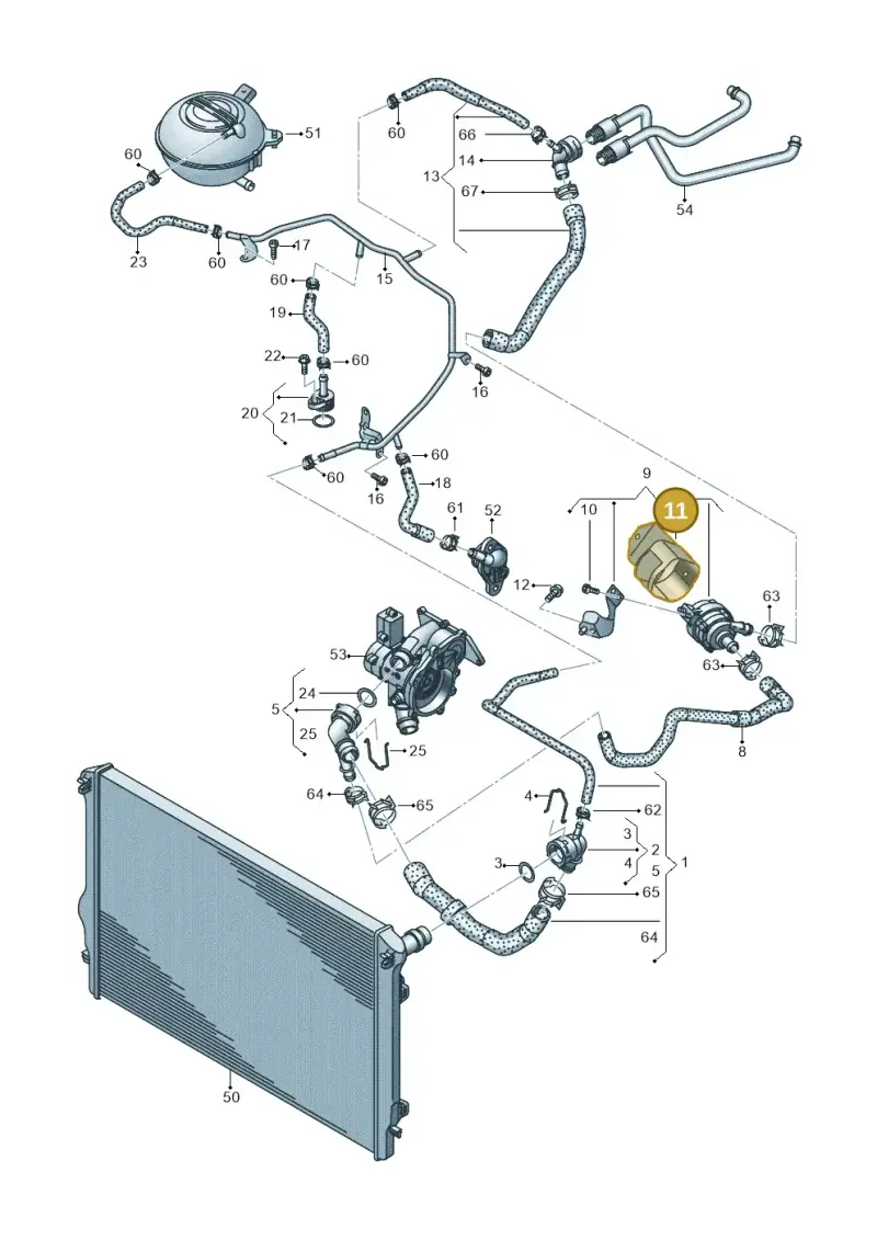 5Q0121653B — Audi Q3 quattro (2018-2019) diagram 597121089, position 11