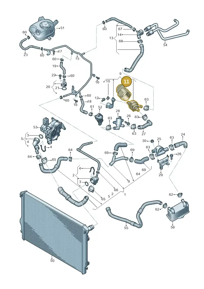 5Q0121653D — Audi A1 sportback 1.0 (2018-) diagram 592121034, position 11