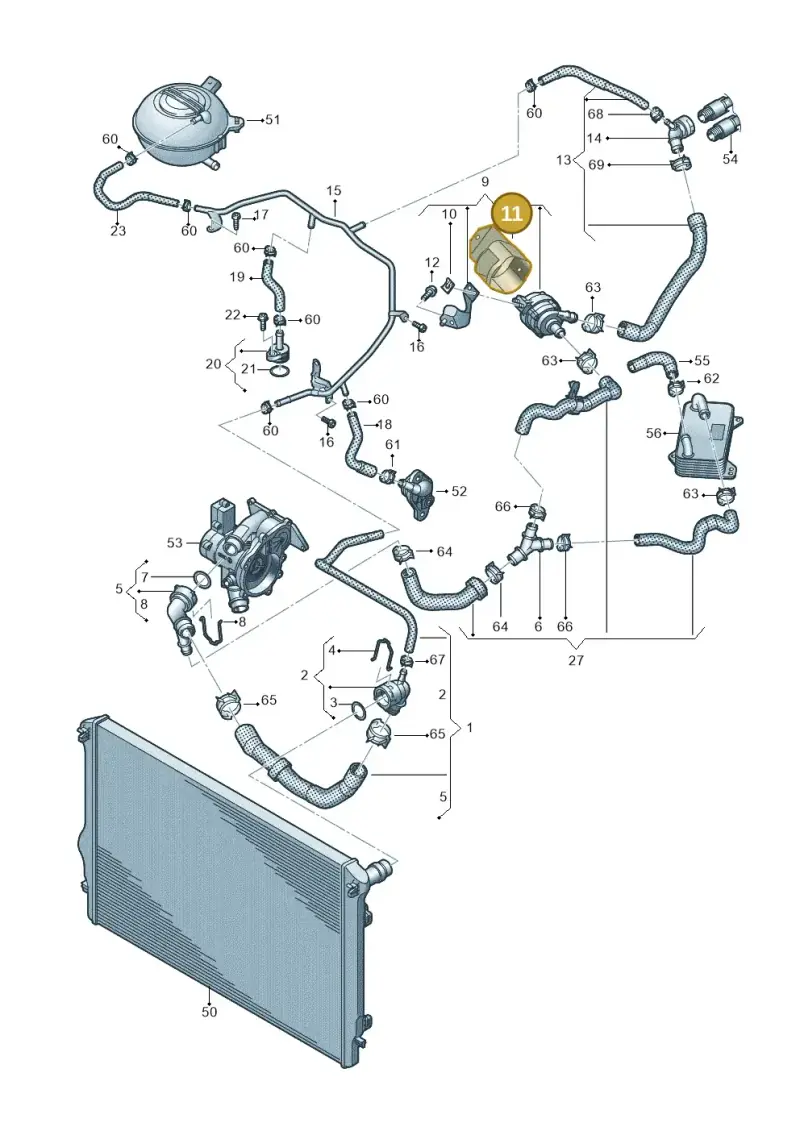 5Q0121653D — Audi A3 Sportback (2019-2021) diagram 850121056, position 11