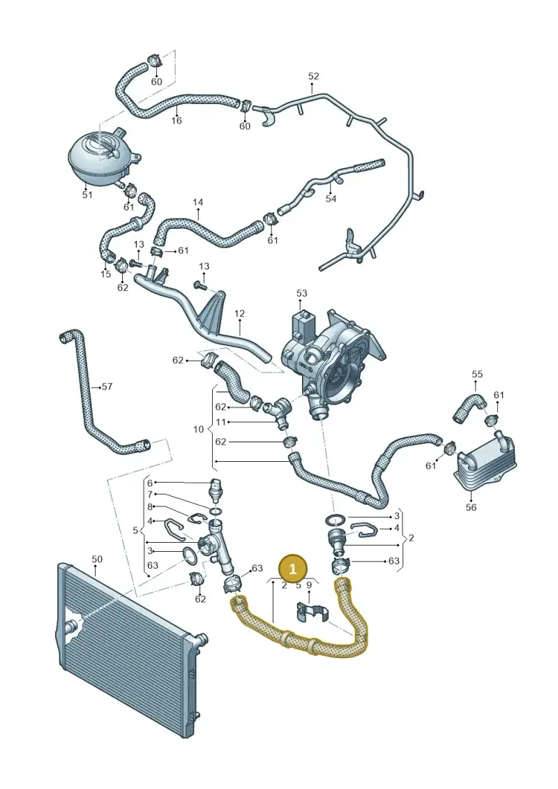 5Q0122051AF — Audi TTS Coupe 2.0 (2014-2023) diagram 745121380, position 1