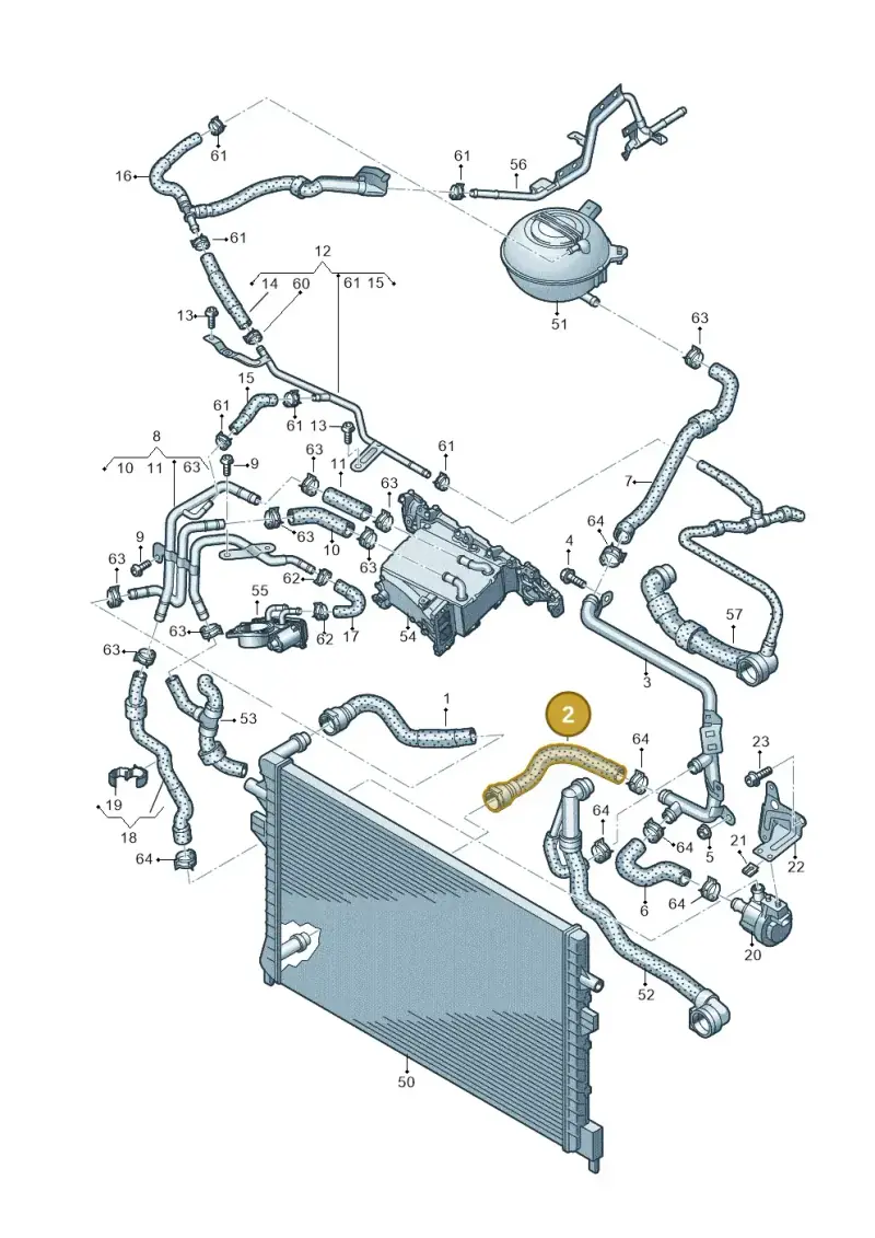 5Q0122051BA — Audi A3 Cab. 1.4 (2013-2016) diagram 745121300, position 2