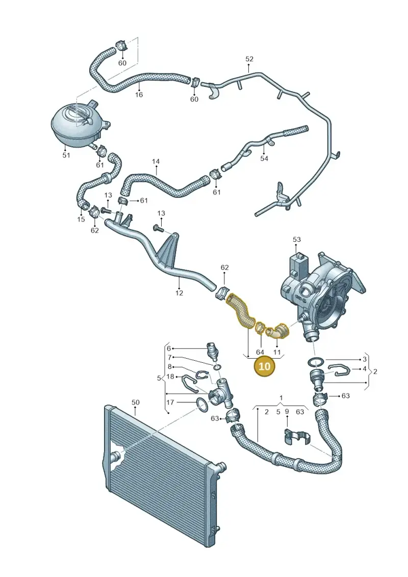 5Q0122058B — Audi Q3 quattro (2018-2019) diagram 890121260, position 10