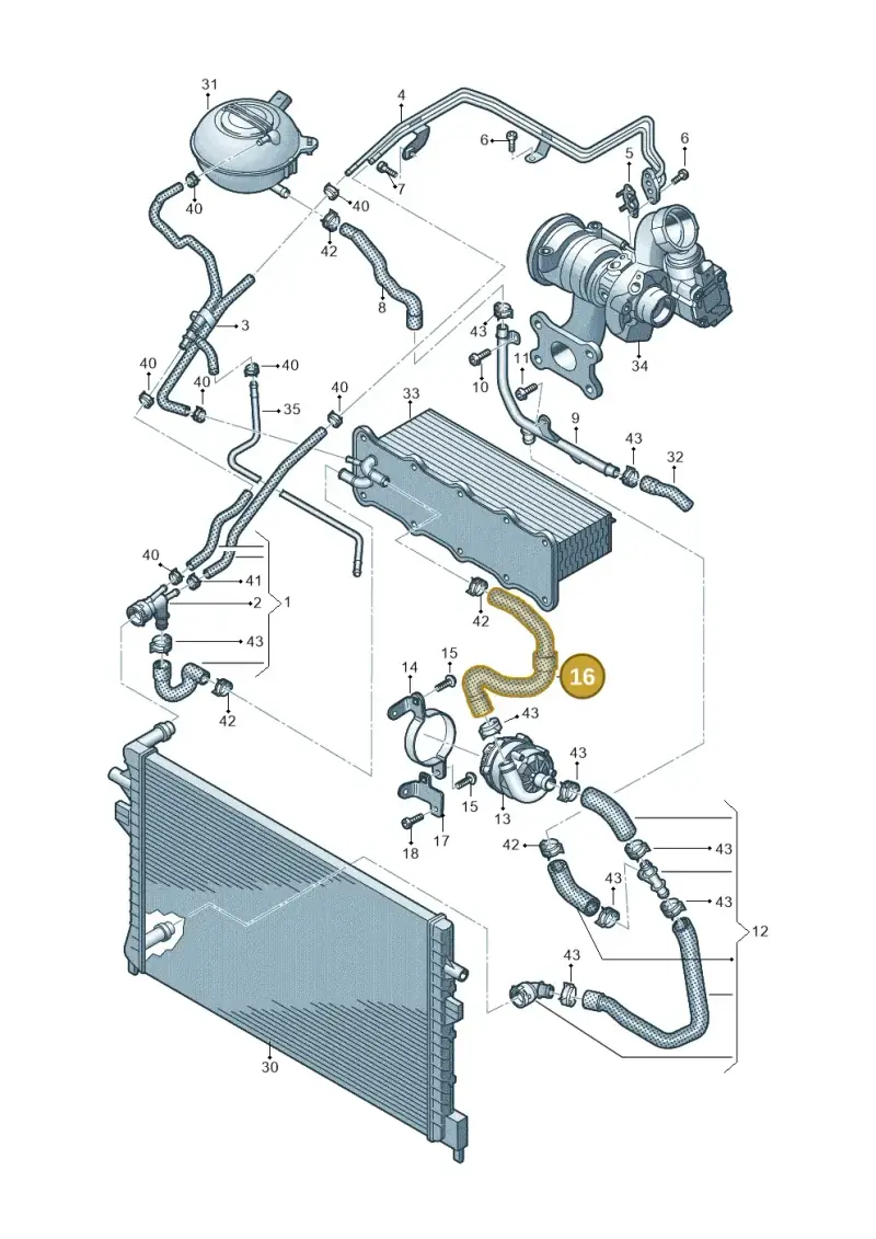 5Q0122063J — Audi A3 Sportback (2019-2021) diagram 596121117, position 16