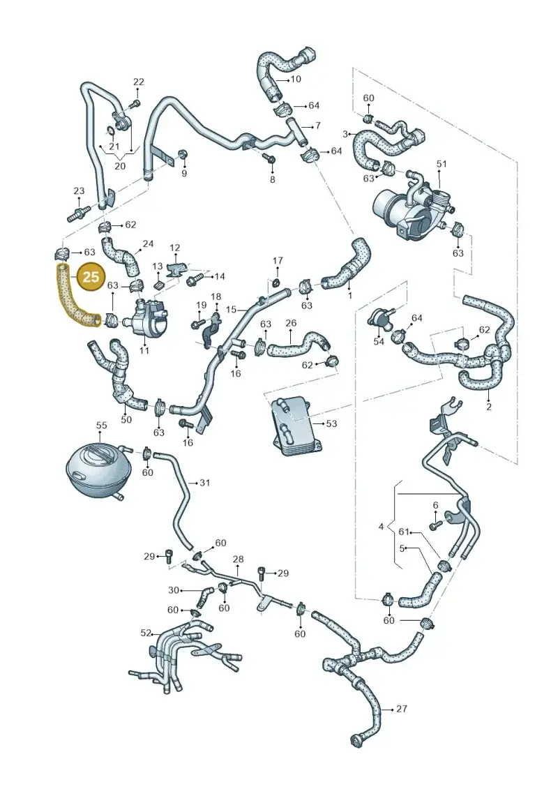 5Q0122073AE — Audi Q3 2.0 TDI (2014-2019) diagram 855121170, position 25