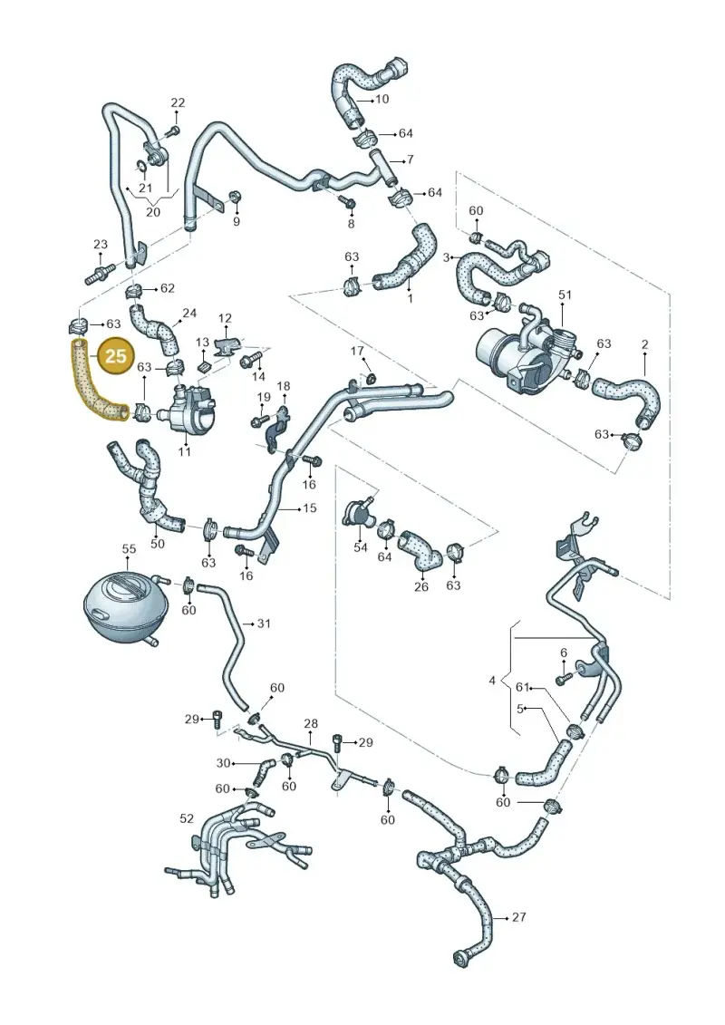 5Q0122073AE — Audi Q3 2.0 TDI (2014-2019) diagram 855121180, position 25