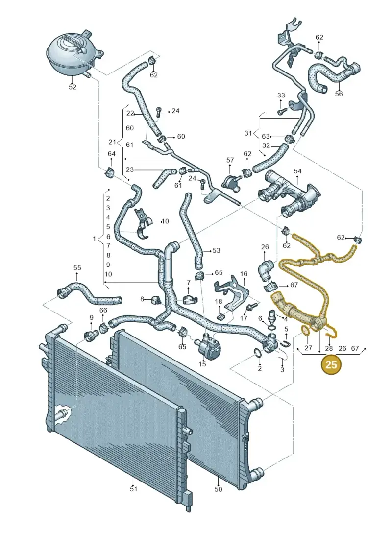 5Q0122101CN — Audi A3 Sportback (2012-2016) diagram 745121550, position 25
