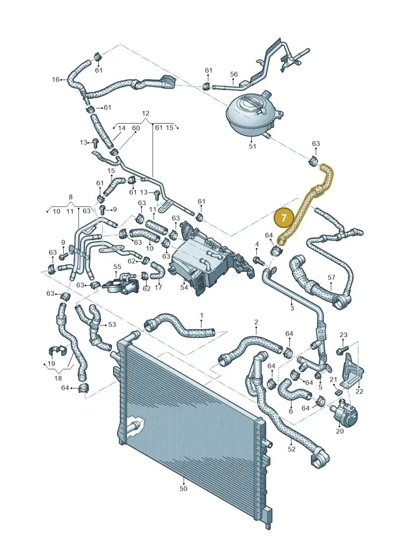 5Q0122109K — Audi A3 Cab. 1.4 (2013-2016) diagram 745121300, position 7