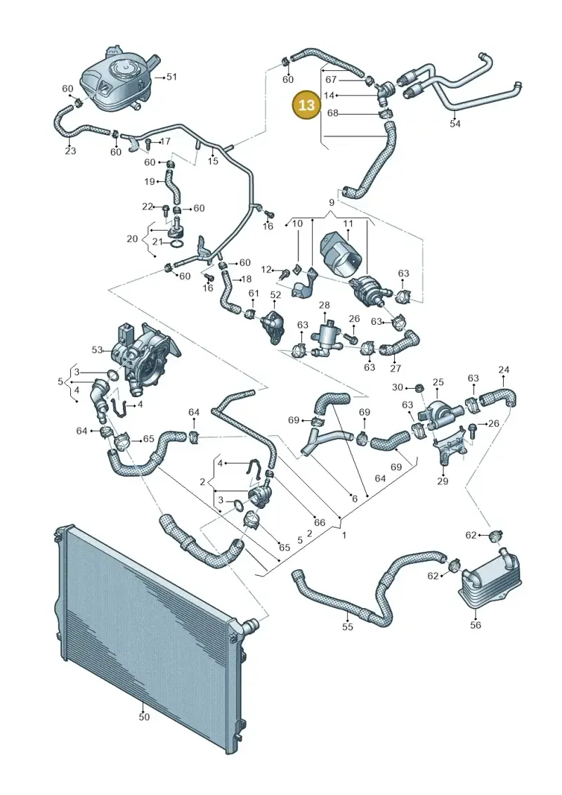 5Q0122157AK — Audi A1 sportback 1.0 (2018-) diagram 592121034, position 13