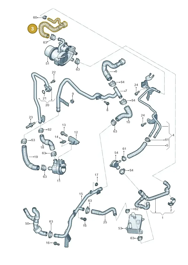 5Q0122157DA — Audi Q3 quattro (2018-2019) diagram 890121670, position 3
