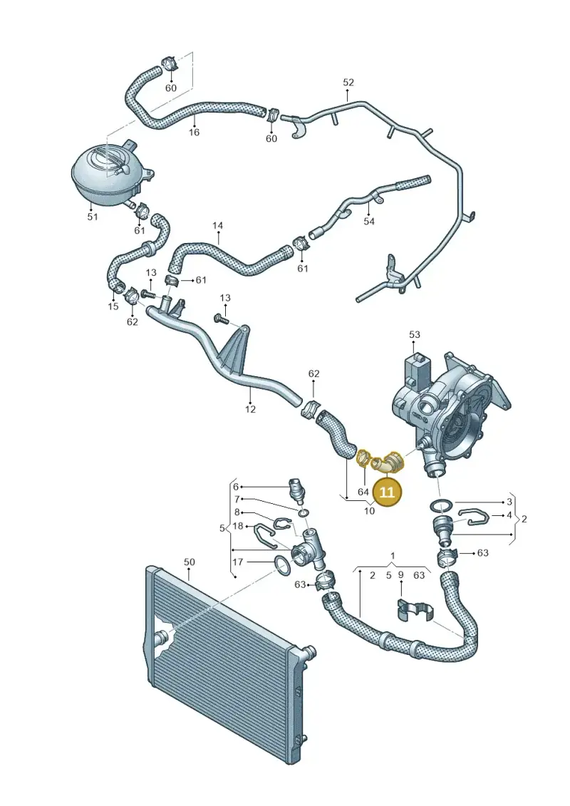 5Q0122291AC — Audi Q3 quattro (2018-2019) diagram 890121260, position 11
