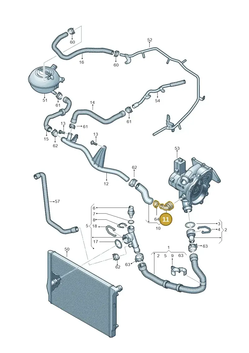 5Q0122291AC — Audi A3 Sportback (2016-2020) diagram 890121420, position 11