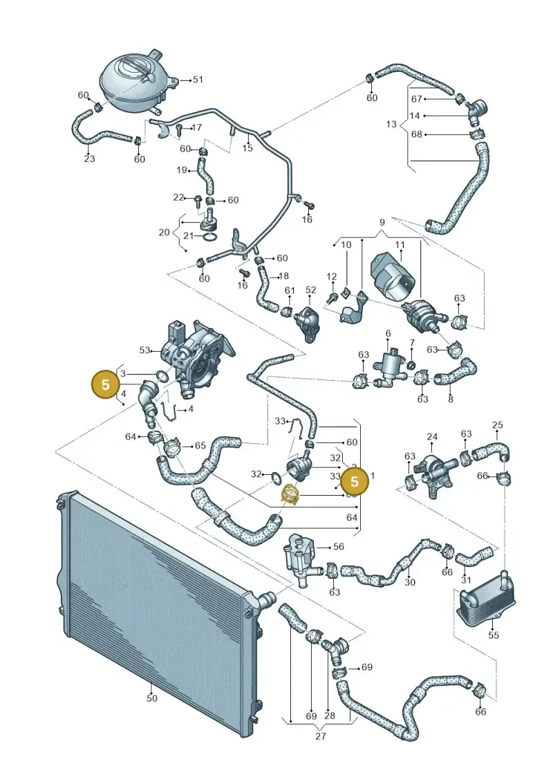 5Q0122291AL — Audi TTS Coupe 2.0 (2014-2023) diagram 850121340, position 5