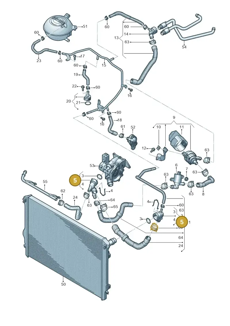 5Q0122291BF — Audi TTS Coupe 2.0 (2014-2023) diagram 745121440, position 5