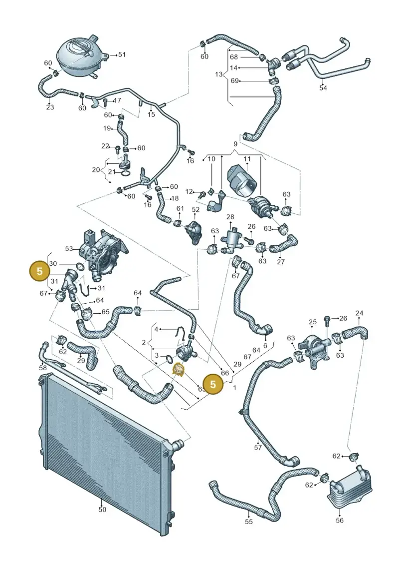 5Q0122291BF — Audi A3 Sportback (2016-2020) diagram 890121380, position 5