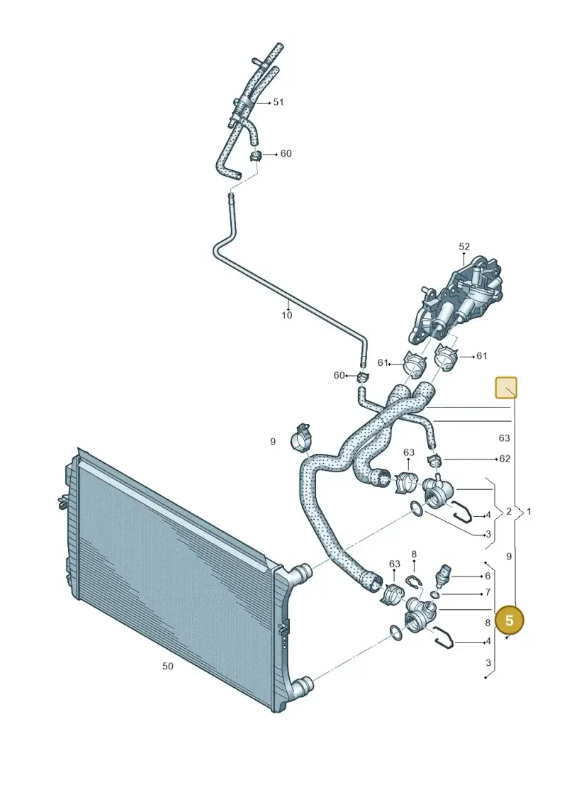 5Q0122291BQ — Audi A3 Sportback (2019-2021) diagram 745121210, position 5