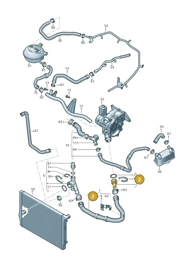 5Q0122291DS — Audi A3 Sportback (2016-2020) diagram 890121370, position 2