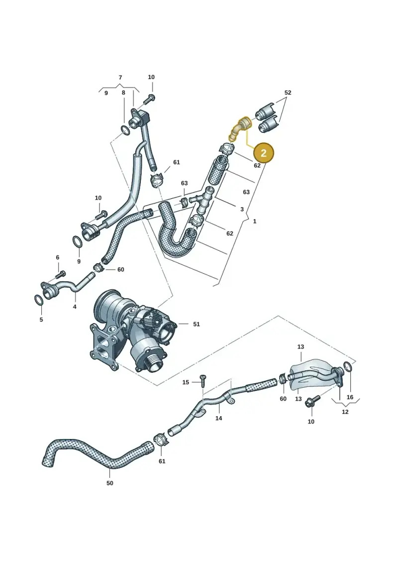 5Q0122291H — Audi A3 Sportback (2019-2021) diagram 850121057, position 2