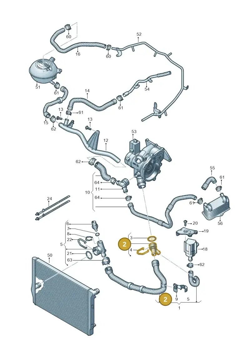5Q0122291K — Audi TTS Coupe 2.0 (2014-2023) diagram 850121330, position 2