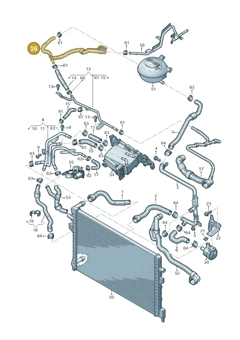 5Q0122447AS — Audi A3 Cab. 1.4 (2013-2016) diagram 745121300, position 16