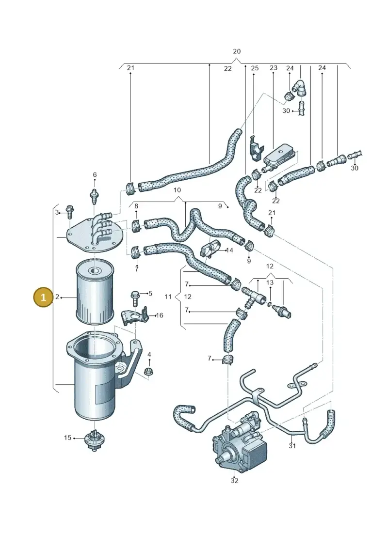 5Q0127400G — Audi A3 Sportback (2016-2020) diagram 890127500, position 1