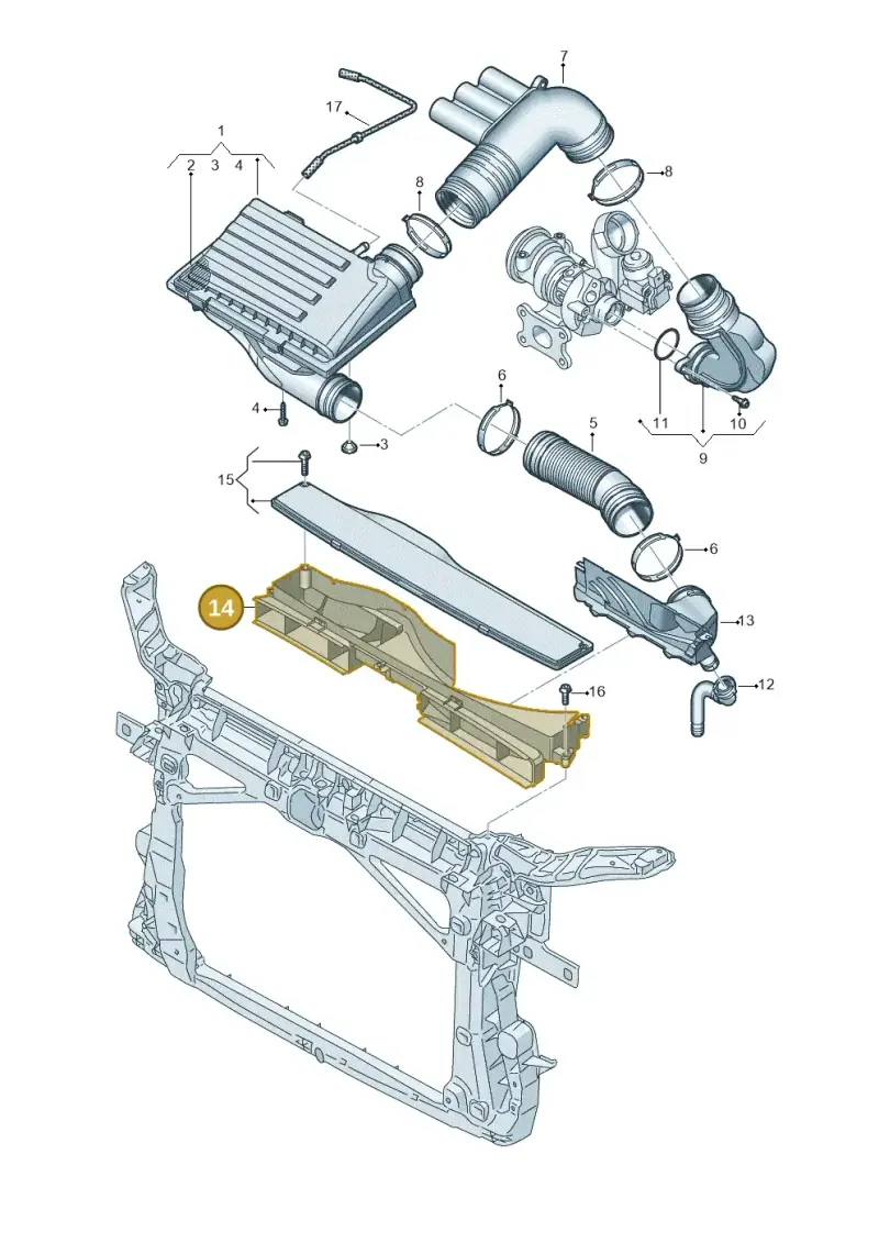 5Q0129254B — Audi Q3 quattro (2018-2019) diagram 884129200, position 14