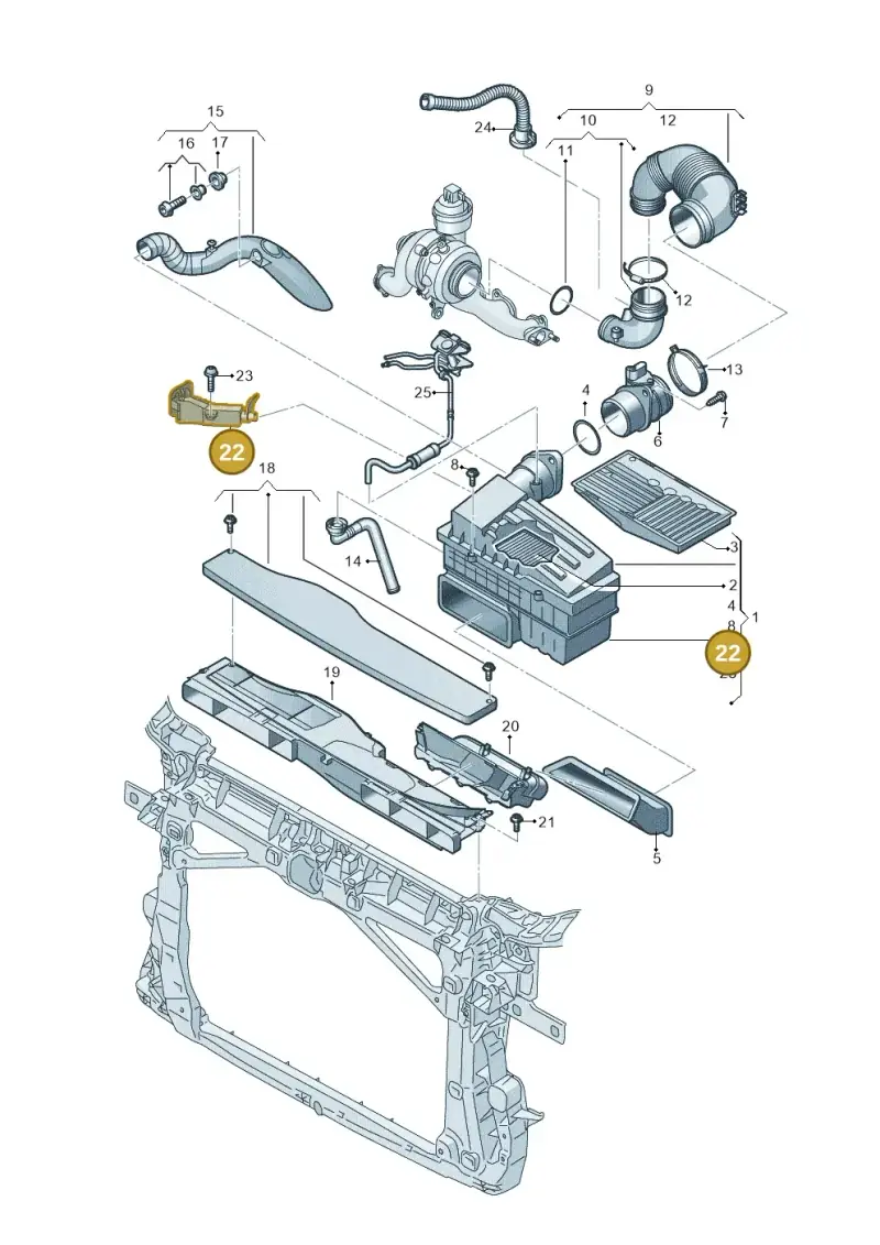 5Q0129594 — Audi Q3 quattro (2018-2019) diagram 810129000, position 22