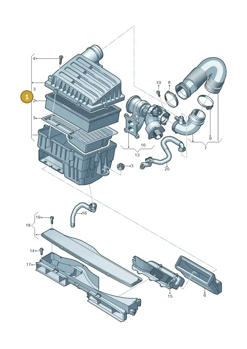 5Q0129607AC — Audi Q3 quattro (2018-2019) diagram 745133240, position 1