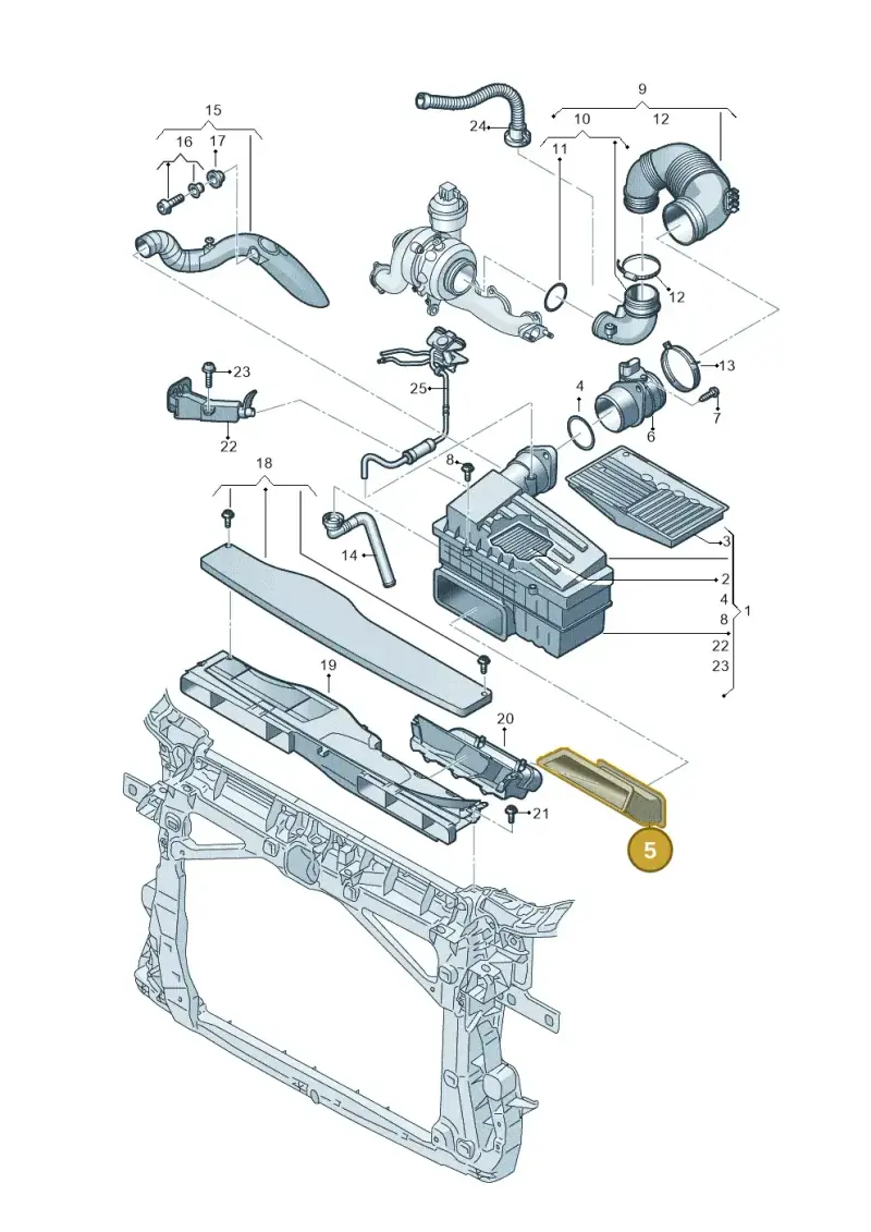 5Q0129618B — Audi Q3 quattro (2018-2019) diagram 810129000, position 5