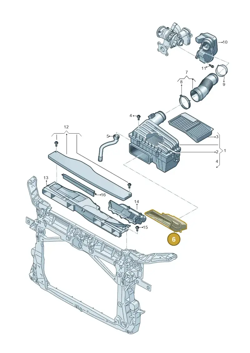 5Q0129618M — Audi A3 Sportback (2019-2021) diagram 884129050, position 6